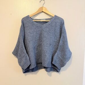 Cozy Blue Knit Sweater Nina kendosa mohair